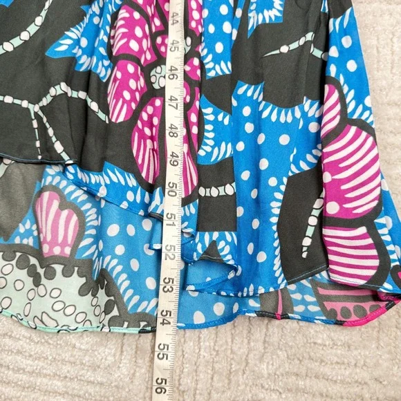 Rhode Floral Puff Sleeve Maxi Dress Women's 6 Blue Pink Ester Boho Garden Party - Picture 10 of 11